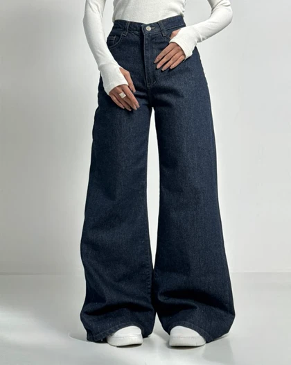 شلوار فول بگ سرمه ای کد 1000203