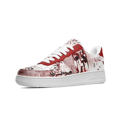 کفش اسپرت کاستوم کتانی با طرح Nickel Klimt سفید و قرمز نایک nike ایرفورس air force کد 56730