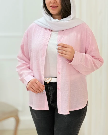 شومیز مانتویی شیشه ای ساده کد محصول 1633