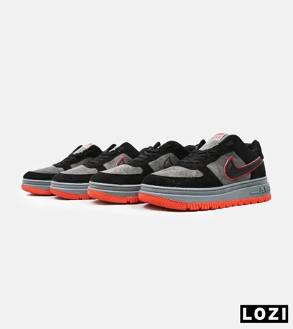 کفش کتانی مردانه و زنانه طوسی مشکی قرمز نایک NIKE AIR FORCE مدل 4192