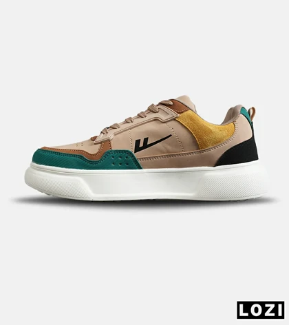 کفش کتانی مردانه کرم سبز FASHION مدل 7885