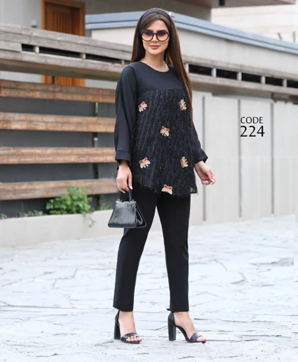 شومیز زنانه محرمی گیپور گلدوزی شده
