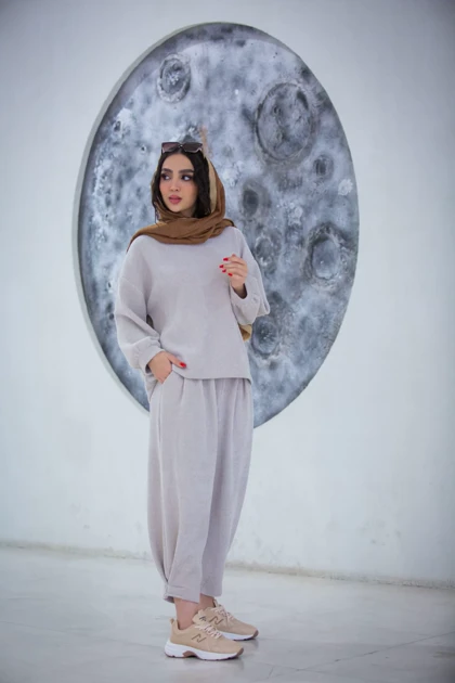 هودی شلوار بیسکوییتی پاییزه