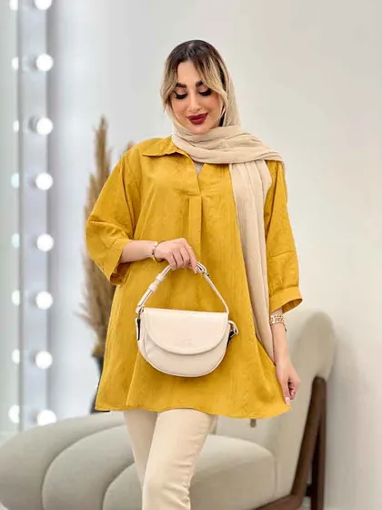 شومیز طرح دار آستین پیله