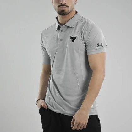 پولوشرت ورزشی مردانه آندر آرمور مدل Heat Gear-399 طوسی روشن