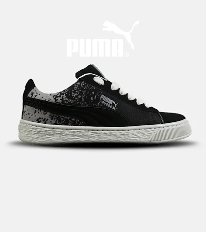 کفش کتانی ورزشی مشکی طوسی مردانه و زنانه PUMA suede XL مدل 7420