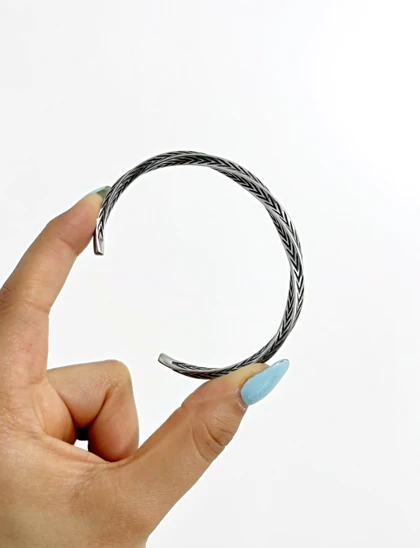 دستبند مردانه سیاه قلم استیل کد621