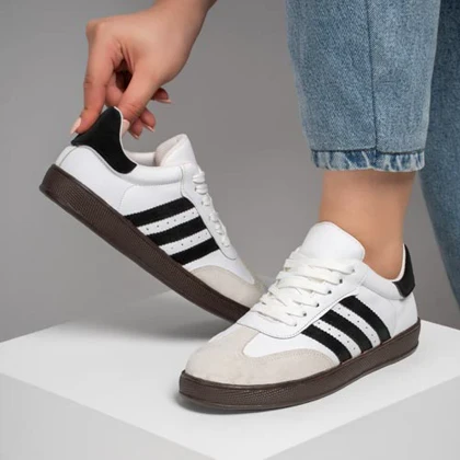 کفش و کتانی زنانه و دخترانه مدل آدیداس ADIDAS رنگ سفید مشکی