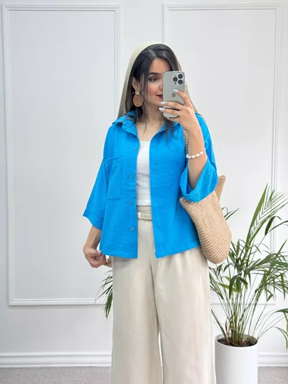 مانتو شومیزی باکسی آبنباتی
