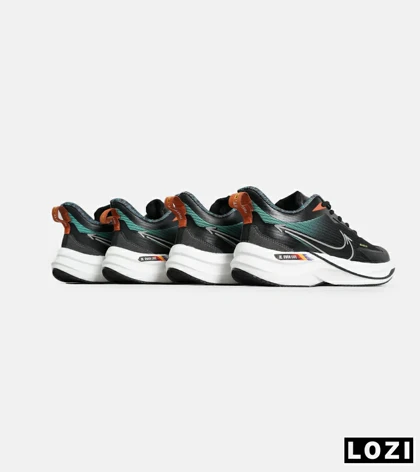 کفش کتانی مردانه و زنانه مشکی سبز نایک NIKE PEGASUS target مدل 7029