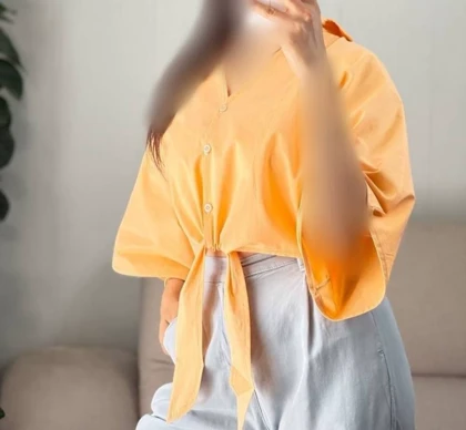 شومیز جلو گره‌ای مدل تبسم کد 50325