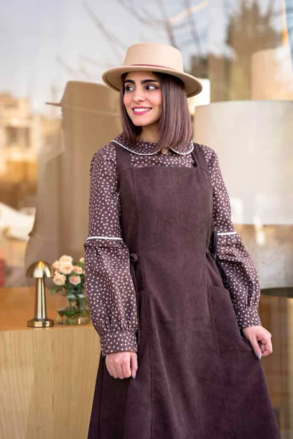 سارافون زنانه مخمل کبریتی مدل طلوع