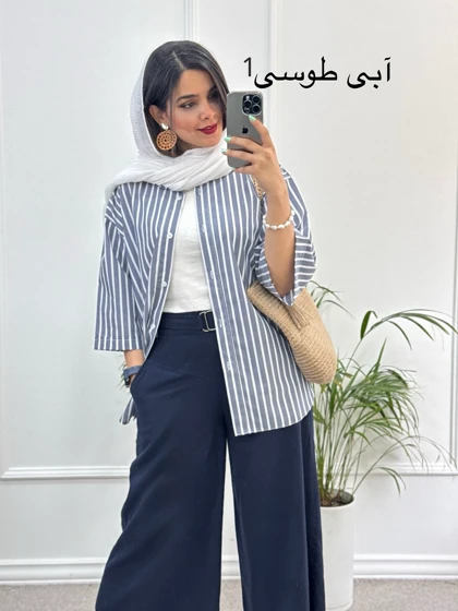 مانتو راه راه نسیم ( دارای ایراد جزئی )