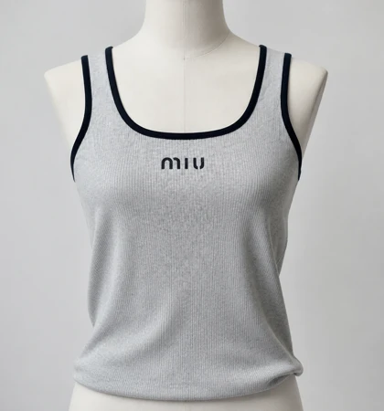 کراپ تاپ زنانه وارداتی فری سایز Miu Miu پارچه کبریتی در 4 رنگ