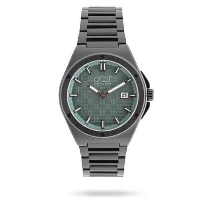 ساعت مچی مردانه کرست بند استیل نقره ای کد Crest 6328