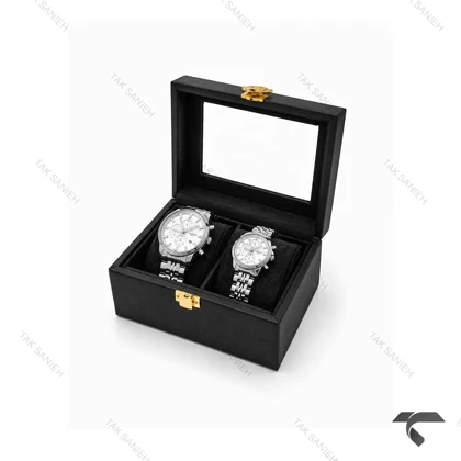 جعبه ساعت ست 2 تایی مشکی چرمی Watches-Box-Set-10778-S