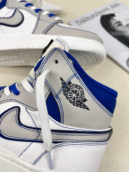 کتانی ونس ساق‌دار زنانه ساق‌دار ایر جردن بلو فانتوم NIKE JORDAN1 blue fantom کد :912 دختر طهرونی