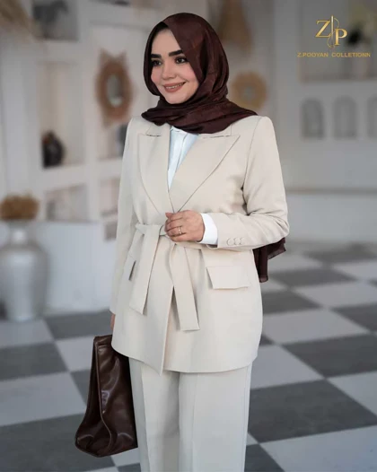 کت و شلوار زنانه کرپ لیانا