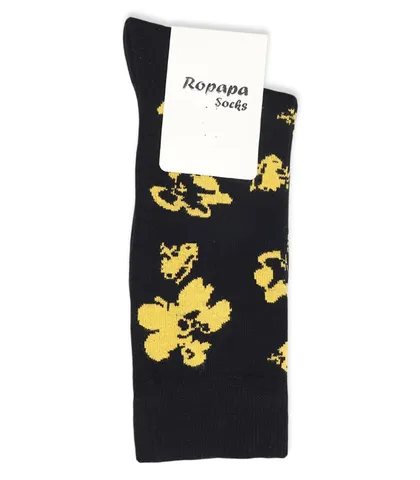 جوراب ساق‌دار Ropapa روپاپا طرح گل بنفشه