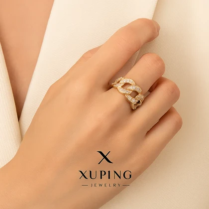 انگشتر ژوپینگ طرح زنجیری (کوبان/کارتیه) نگین‌دار