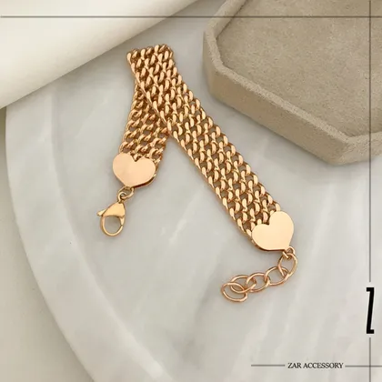 دستبند کارتیه پهن سه لاین