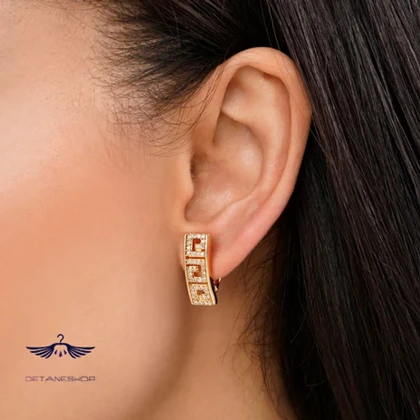 گوشواره حلقه‌ای نگین‌دار ورساچ ژوپینگ کد 0766