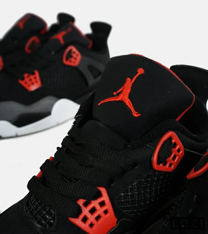 کتانی ساق‌دار زنانه و مردانه مشکی طوسی قرمز Nike air jordan 4 مدل 6473