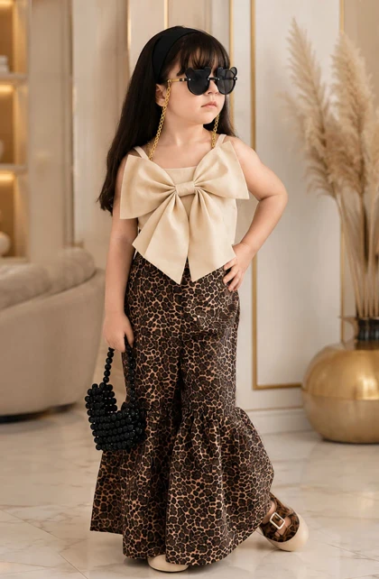 کراپ و شلوار دخترانه پلنگی مانیسا کرمی