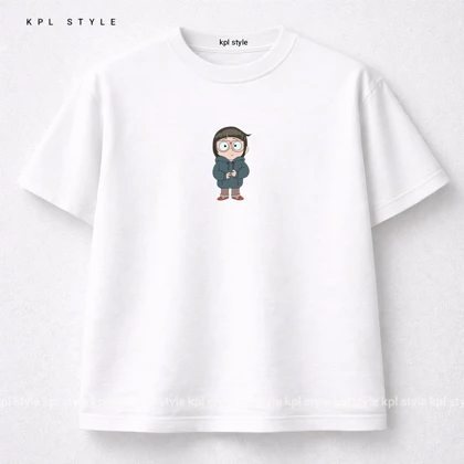 تیشرت باکسی دخترانه 100٪ پنبه با چاپ مینیمال| کد 1328