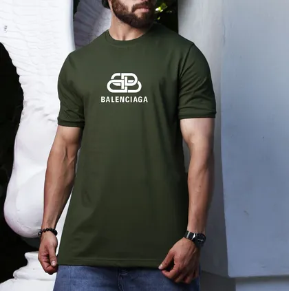 تیشرت مردانه رنگ سبز تیره برند Balenciaga آسیتن کش