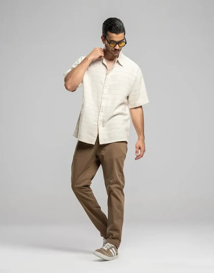 آستین کوتاه راه راه باریک