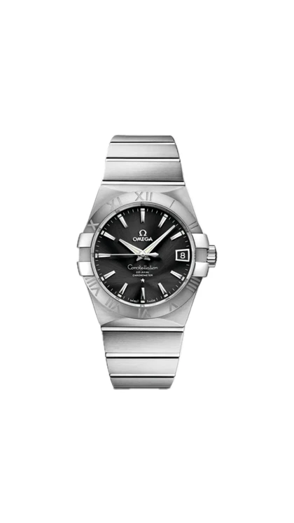 ساعت امگا کانسلیشن مردانه نقره ای صفحه مشکی ایندکس خط Omega Constellation Silver