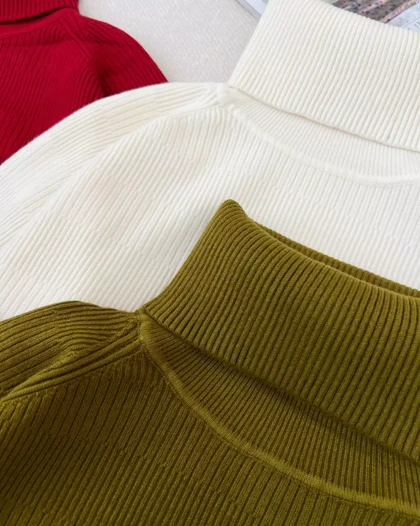 پلیور بافت یقه اسکی 6 رنگ کد 5358