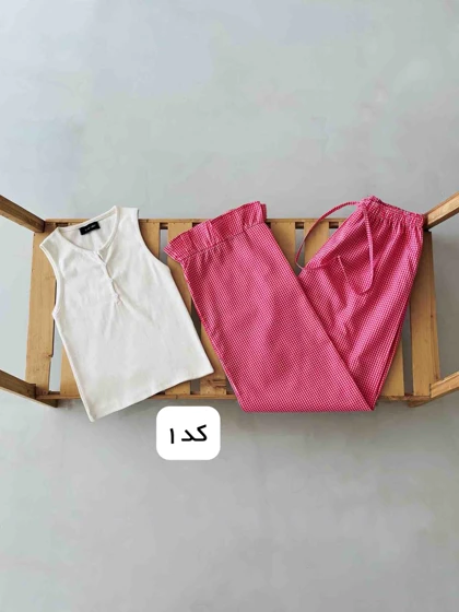 ست لباس راحتی پیژامه و تاپ زنانه