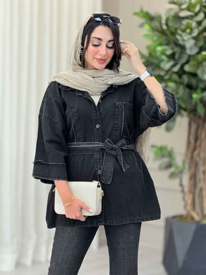مانتو دو جیب ریش دار پروین
