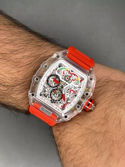 ساعت مچی ریچارد میل کورنوگراف قاب پلاستیکی قرمز Richard Mille