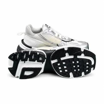 کفش کتانی مردانه بزرگ پا نایکی v2k سفید نقره ای مشکی Nike V2k