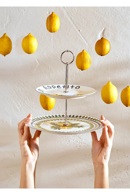 ظرف شیرینی دوطبقه Bella Maison مدل Lemoncello - چندرنگ