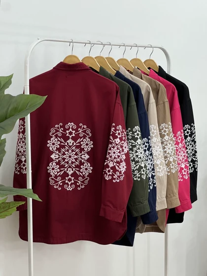 مانتو کتان کاغذی گلدوزی(ایراد دار)