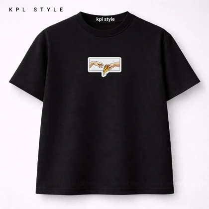 تیشرت باکسی طرح دست آفرینش 100٪ پنبه | کد 1338