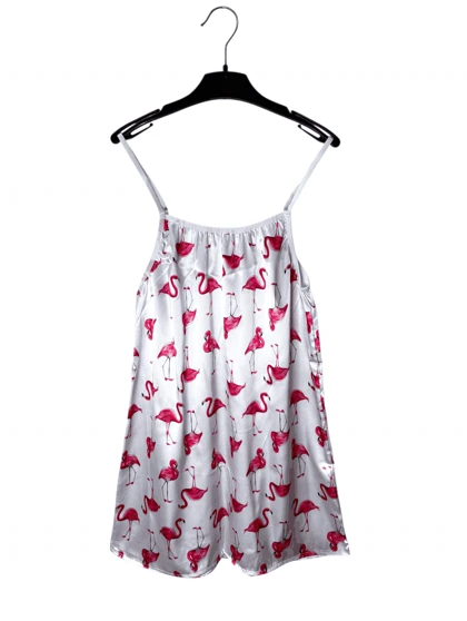 پیراهن ساتن طرح فلامینگو 255