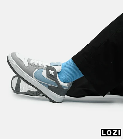 کفش مردانه و زنانه سفید طوسی آبی NIKE AIR JORDAN