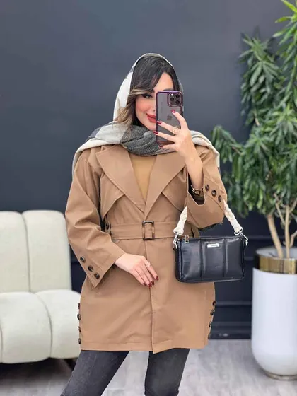 بارانی بغل چهاردکمه ژیله دار