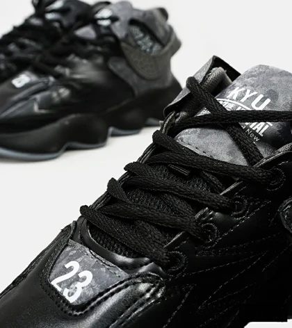 کفش کتانی ساق‌دار مردانه مشکی خاکستری Nike air jordan 23