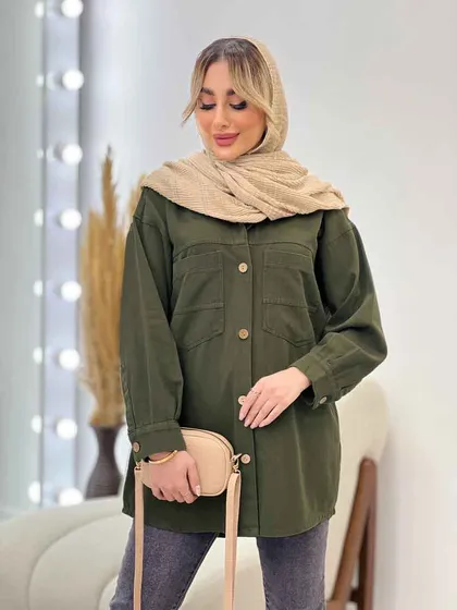 مانتو کتان پشت دکمه