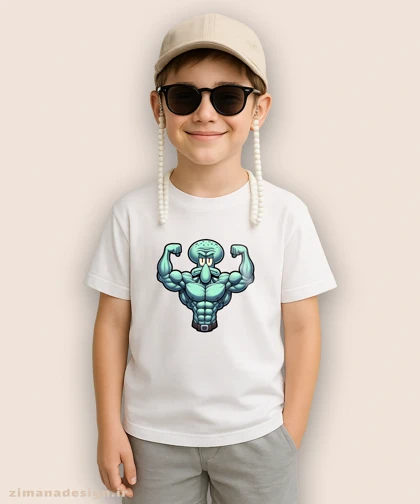 تیشرت بچگانه طرح اختاپوس بدنساز کد 1055