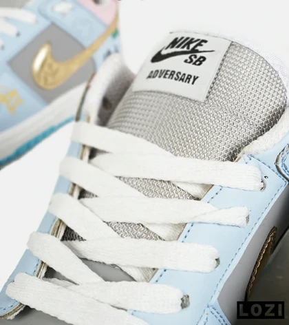 کفش کتانی مردانه و زنانه آبی طوسی طلایی نایک NIKE Dunk Low Remastered