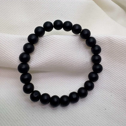 دستبند مهره‌ای مدل «اونیکس مات» (رنگ مشکی) | مناسب آقایان و خانم‌ها