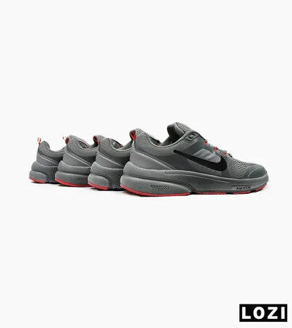 کفش کتانی بزرگ پا خاکستری قرمز NIKE zoom