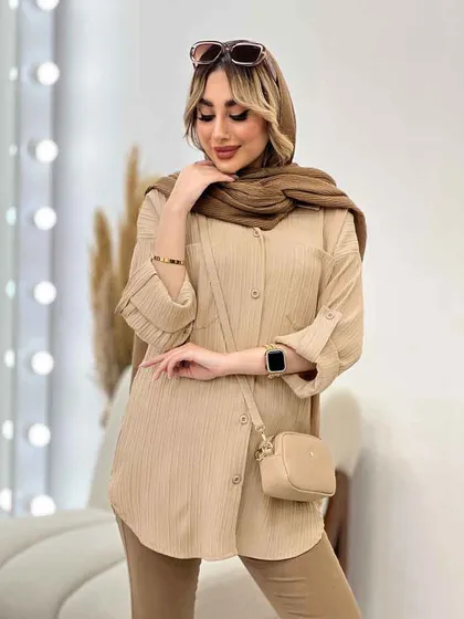 شومیز کراش آستین بند دار